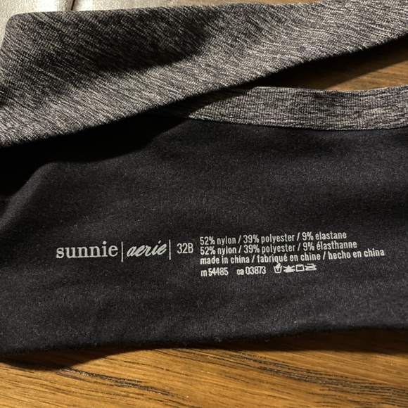 aerie sunnie cross back lightly lined bra grey black size 32B - Picture 6 of 8